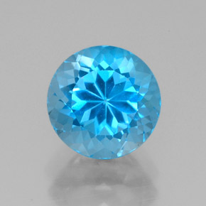 2.78 ct Blue Topaz Gemstone, Topaz Gem in Round Facet Shape for Sale.
