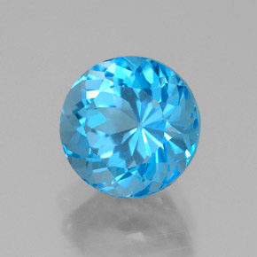 2.78 ct Blue Topaz Stone, Natural Topaz in Round Facet Shape for Sale