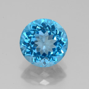 2.24 ct Blue Topaz Gemstone, Topaz Gem in Round Facet Shape for Sale.