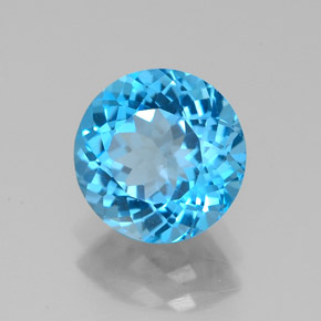 2.24 ct Blue Topaz Stone, Natural Topaz in Round Facet Shape for Sale