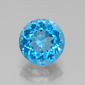 2.30 ct Blue Topaz Gemstone, Topaz Gem in Round Facet Shape for Sale.