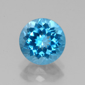 2.21 ct Blue Topaz Gemstone, Topaz Gem in Round Facet Shape for Sale.