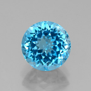 2.59 ct Blue Topaz Gemstone, Topaz Gem in Round Facet Shape for Sale.