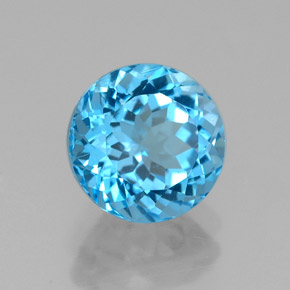 2.59 ct Blue Topaz Stone, Natural Topaz in Round Facet Shape for Sale