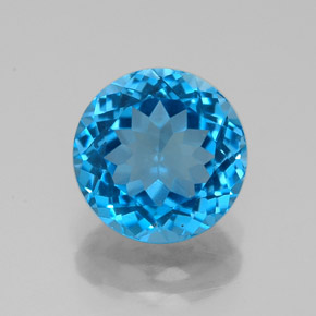 2.69 ct Blue Topaz Gemstone, Topaz Gem in Round Facet Shape for Sale.