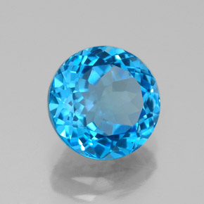 2.69 ct Blue Topaz Stone, Natural Topaz in Round Facet Shape for Sale