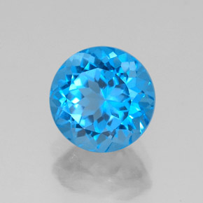 2.80 ct Blue Topaz Stone, Natural Topaz in Round Facet Shape for Sale