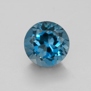 1.98 ct Blue Topaz Gemstone, Topaz Gem in Round Facet Shape for Sale.