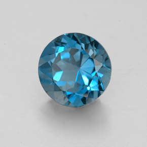 1.98 ct Blue Topaz Stone, Natural Topaz in Round Facet Shape for Sale