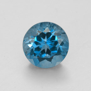 2.03 ct Blue Topaz Gemstone, Topaz Gem in Round Facet Shape for Sale.