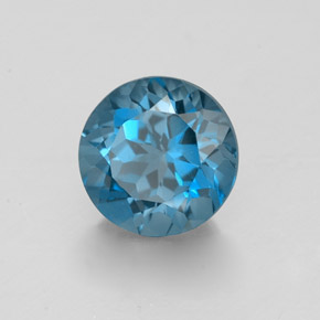 2.03 ct Blue Topaz Stone, Natural Topaz in Round Facet Shape for Sale