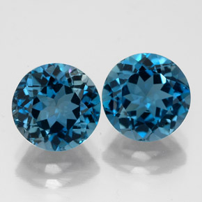 5.22 ct Blue Topaz Gemstone, Topaz Gem in Round Facet Shape for Sale.