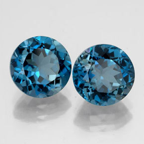 5.22 ct Blue Topaz Stone, Natural Topaz in Round Facet Shape for Sale