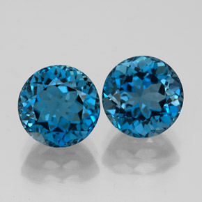 5.50 ct Blue Topaz Gemstone, Topaz Gem in Round Facet Shape for Sale.