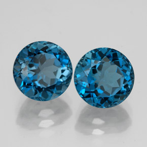 5.50 ct Blue Topaz Stone, Natural Topaz in Round Facet Shape for Sale
