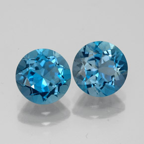 3.50 ct Blue Topaz Gemstone, Topaz Gem in Round Facet Shape for Sale.