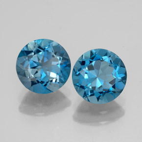 3.50 ct Blue Topaz Stone, Natural Topaz in Round Facet Shape for Sale
