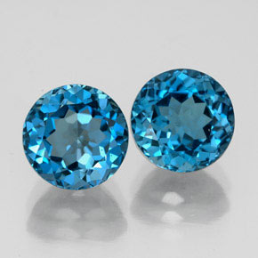 5.66 ct Blue Topaz Gemstone, Topaz Gem in Round Facet Shape for Sale.