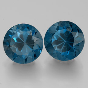 3.60 ct Blue Topaz Stone, Natural Topaz in Round Facet Shape for Sale