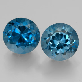 3.68 ct Blue Topaz Gemstone, Topaz Gem in Round Facet Shape for Sale.