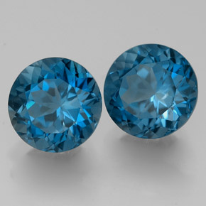 3.82 ct Blue Topaz Stone, Natural Topaz in Round Facet Shape for Sale