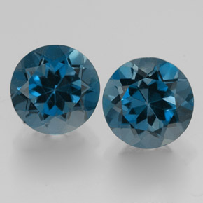 3.61 ct Blue Topaz Gemstone, Topaz Gem in Round Facet Shape for Sale.