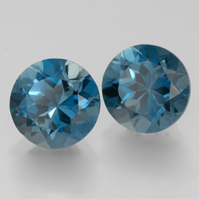 3.61 ct Blue Topaz Stone, Natural Topaz in Round Facet Shape for Sale