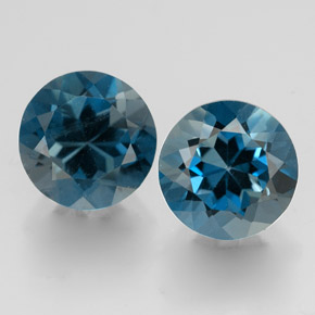 3.63 ct Blue Topaz Gemstone, Topaz Gem in Round Facet Shape for Sale.