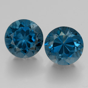 3.87 ct Blue Topaz Gemstone, Topaz Gem in Round Facet Shape for Sale.