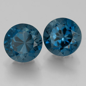 3.87 ct Blue Topaz Stone, Natural Topaz in Round Facet Shape for Sale