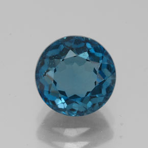 2.61 ct Blue Topaz Gemstone, Topaz Gem in Round Facet Shape for Sale.