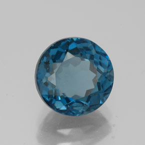 2.61 ct Blue Topaz Stone, Natural Topaz in Round Facet Shape for Sale