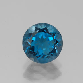 1.74 ct Blue Topaz Gemstone, Topaz Gem in Round Facet Shape for Sale.