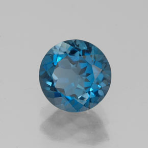 1.74 ct Blue Topaz Stone, Natural Topaz in Round Facet Shape for Sale