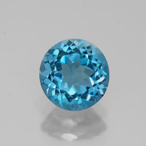 1.63 ct Blue Topaz Gemstone, Topaz Gem in Round Facet Shape for Sale.