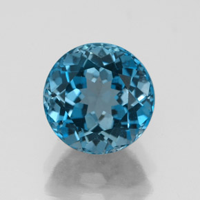 2.92 ct Blue Topaz Gemstone, Topaz Gem in Round Facet Shape for Sale.