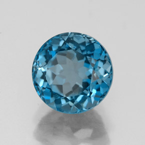 2.92 ct Blue Topaz Stone, Natural Topaz in Round Facet Shape for Sale