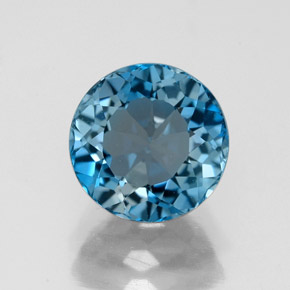 2.85 ct Blue Topaz Gemstone, Topaz Gem in Round Facet Shape for Sale.
