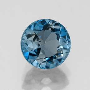 2.85 ct Blue Topaz Stone, Natural Topaz in Round Facet Shape for Sale
