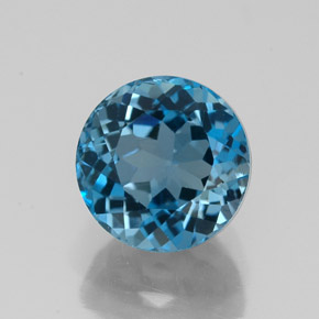3.19 ct Blue Topaz Gemstone, Topaz Gem in Round Facet Shape for Sale.