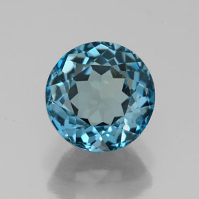 2.73 ct Blue Topaz Gemstone, Topaz Gem in Round Facet Shape for Sale.