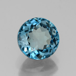 2.73 ct Blue Topaz Stone, Natural Topaz in Round Facet Shape for Sale