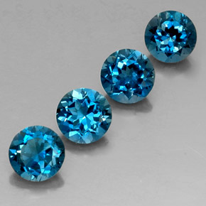 6.86 ct Blue Topaz Stone, Natural Topaz in Round Facet Shape for Sale