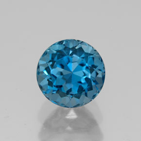 2.84 ct Blue Topaz Gemstone, Topaz Gem in Round Facet Shape for Sale.