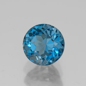 2.84 ct Blue Topaz Stone, Natural Topaz in Round Facet Shape for Sale
