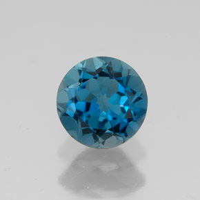 1.71 ct Blue Topaz Gemstone, Topaz Gem in Round Facet Shape for Sale.