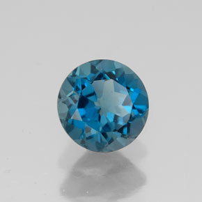 1.71 ct Blue Topaz Stone, Natural Topaz in Round Facet Shape for Sale