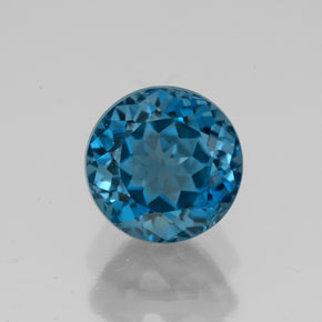 3.00 ct Blue Topaz Gemstone, Topaz Gem in Round Facet Shape for Sale.