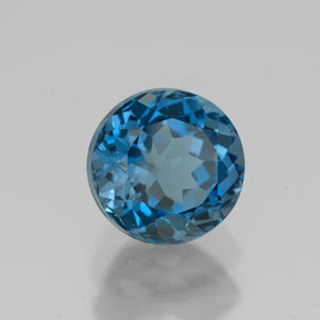 3.00 ct Blue Topaz Stone, Natural Topaz in Round Facet Shape for Sale
