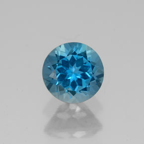 1.76 ct Blue Topaz Gemstone, Topaz Gem in Round Facet Shape for Sale.